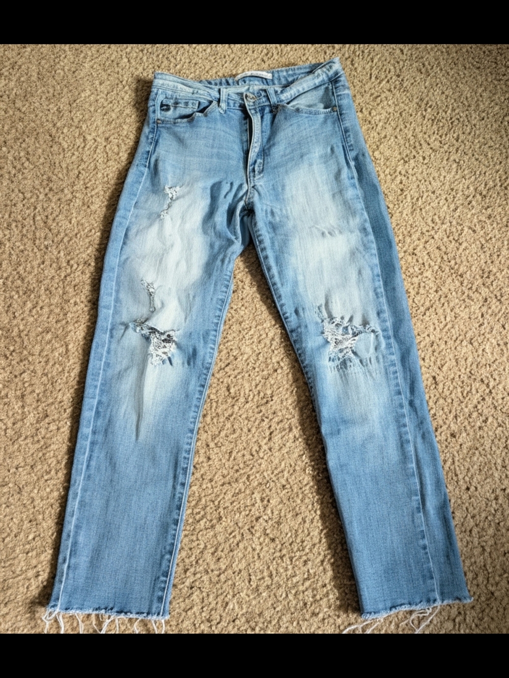KanCan Women's Distressed Raw Hem Jeans – Size 28